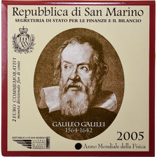 Saint Marin, 2 Euro, Galileo Galilei, Coin card, 2005, Rome, Bimétallique, FDC