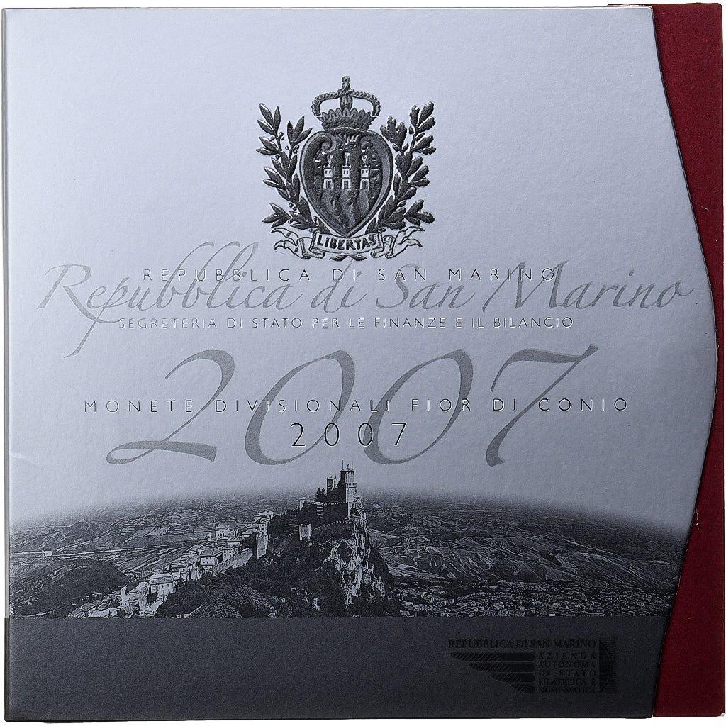San Marino, Set 1 ct. - 5 Euro, Coin card, 2007, Rome, N.C., FDC