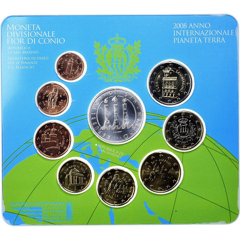 Saint Marin , Set 1 ct. - 5 Euro, Coin card, 2008, Rome, FDC