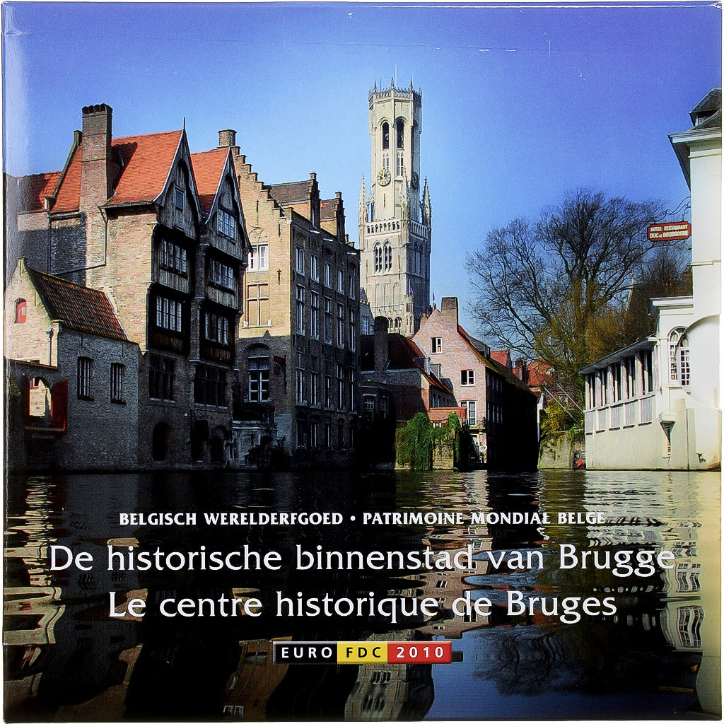 Belgium, Coffret 1c. à 2€ + token, Bruges historic Center, série FDC, 2010