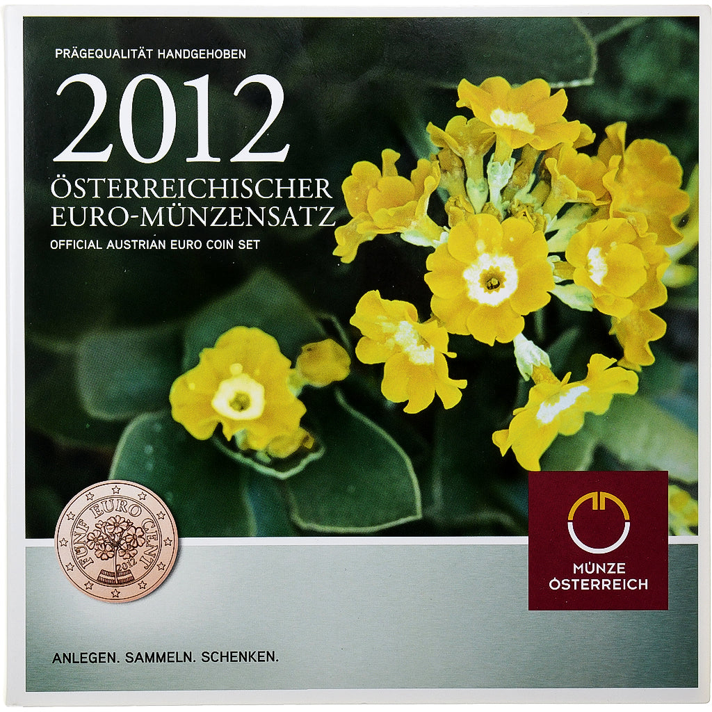 Austria, Set 1 ct. - 2 Euro, BU, 2012, Vienna, Sin información, FDC