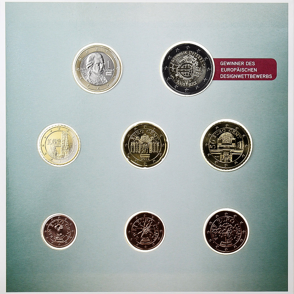 Austria, Set 1 ct. - 2 Euro, BU, 2012, Vienna, Sin información, FDC