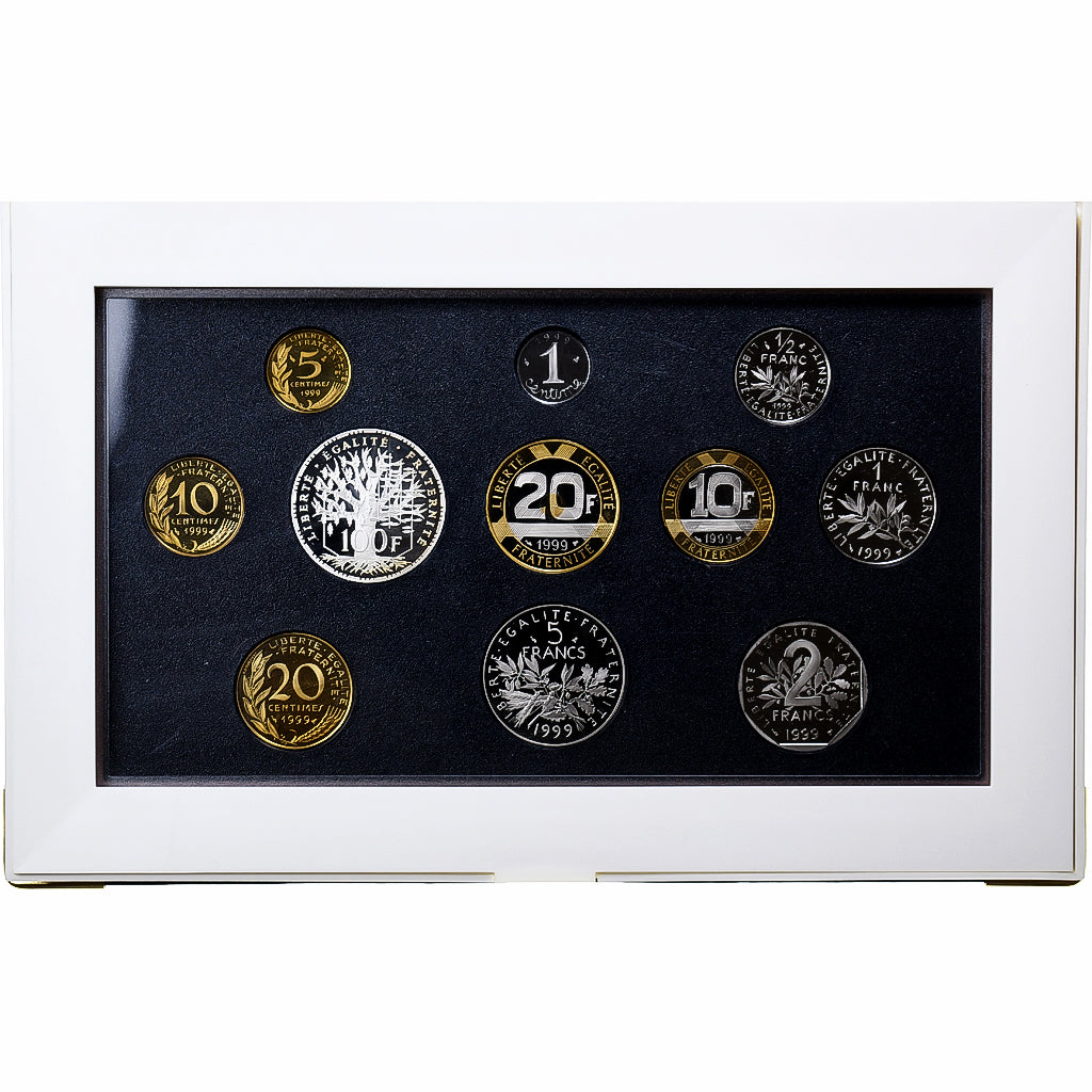 France, Coffret 1 c. à 100 frs., 1999, MDP, Proof, MS(65-70)