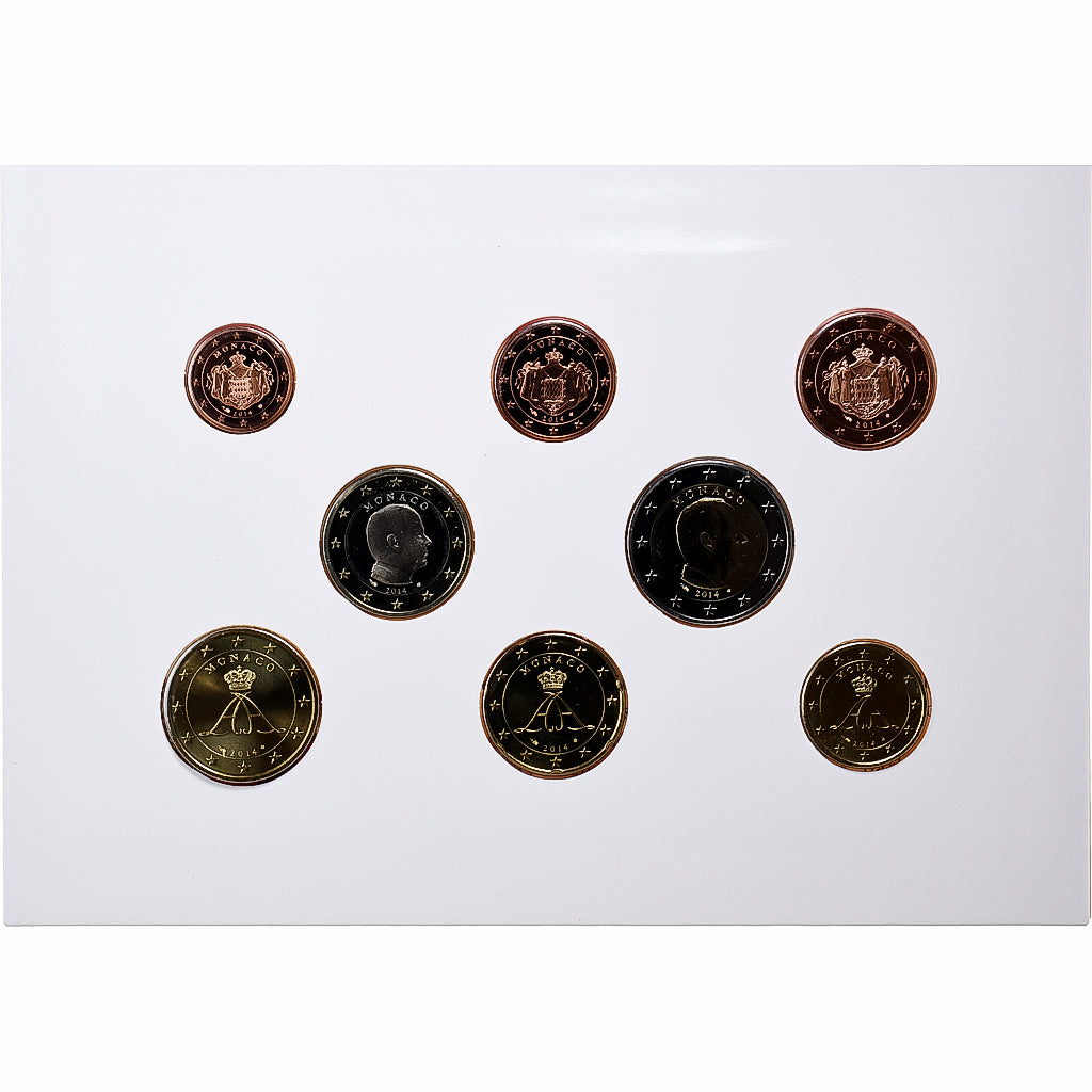 Mónaco, Albert II, Coffret 1c. à 2€, BU, 2014, MDP, N/D, MS(65-70)