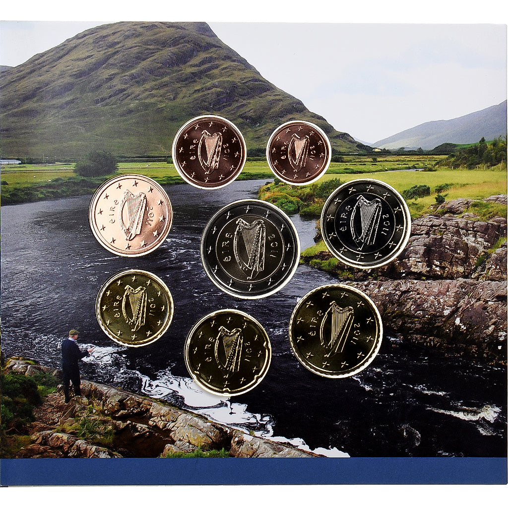 Ierland, Set 1 ct. - 2 Euro, Animals of Irish Coinage, Salmon, BU, 2011