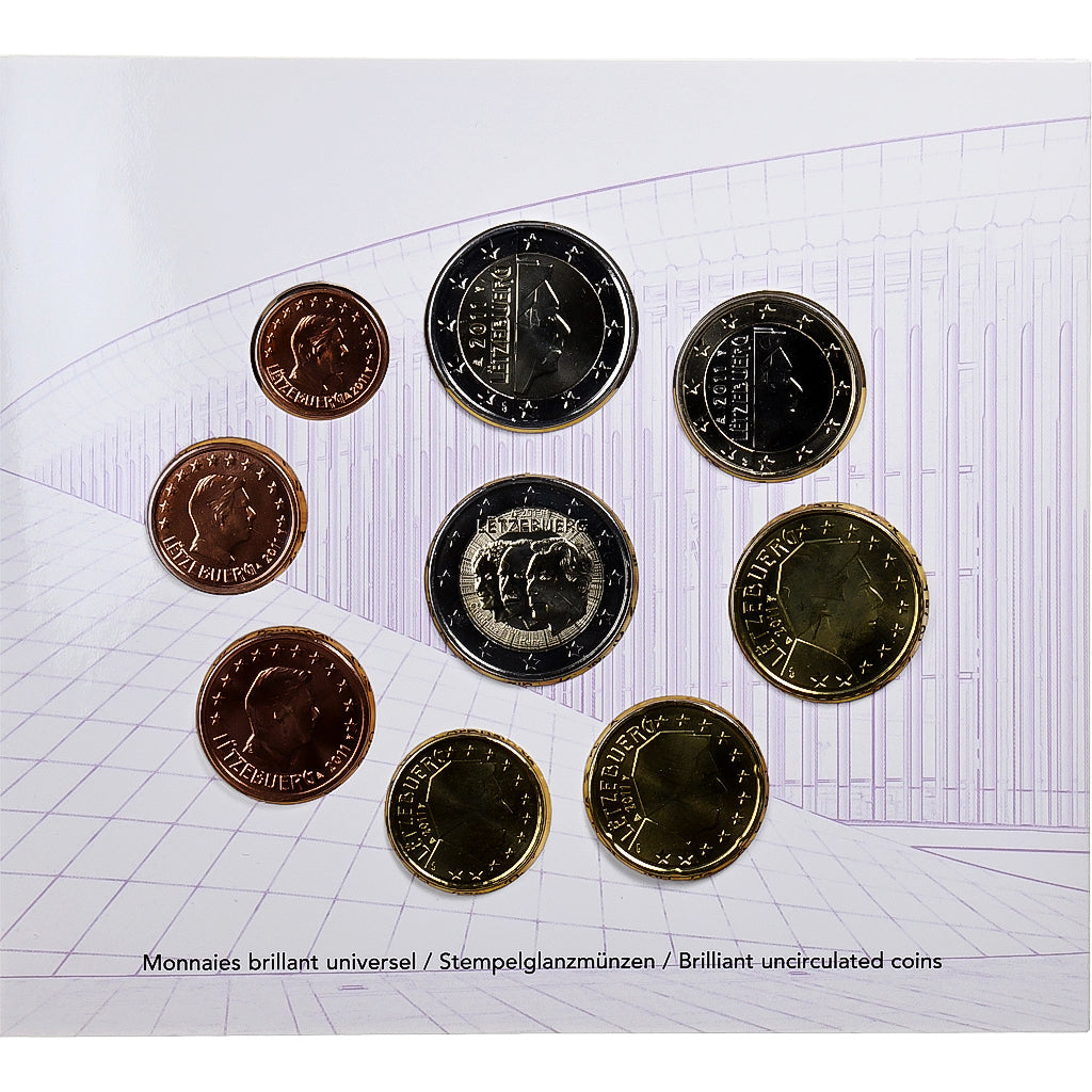 Luxembourg, Henri, Set 1 ct. - 2 Euro, BU, 2011, Utrecht, MS(65-70)