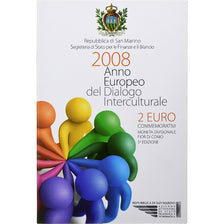 San Marino, 2 Euro, Intercultural Dialogue, 2008, Rome, Bimetallic, MS(65-70)