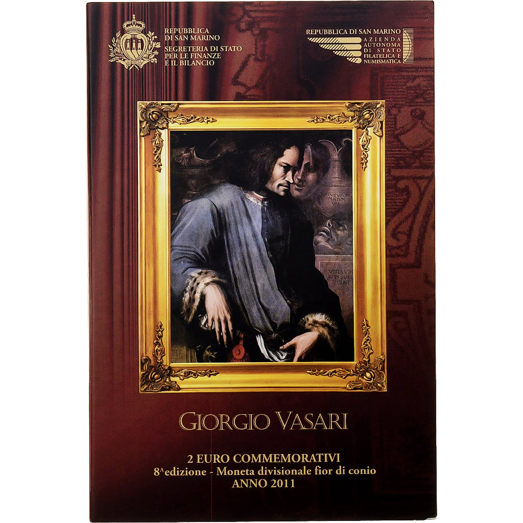San Marino, 2 Euro, Giorgio Vasari, 2011, Rome, Bimetallic, MS(65-70)