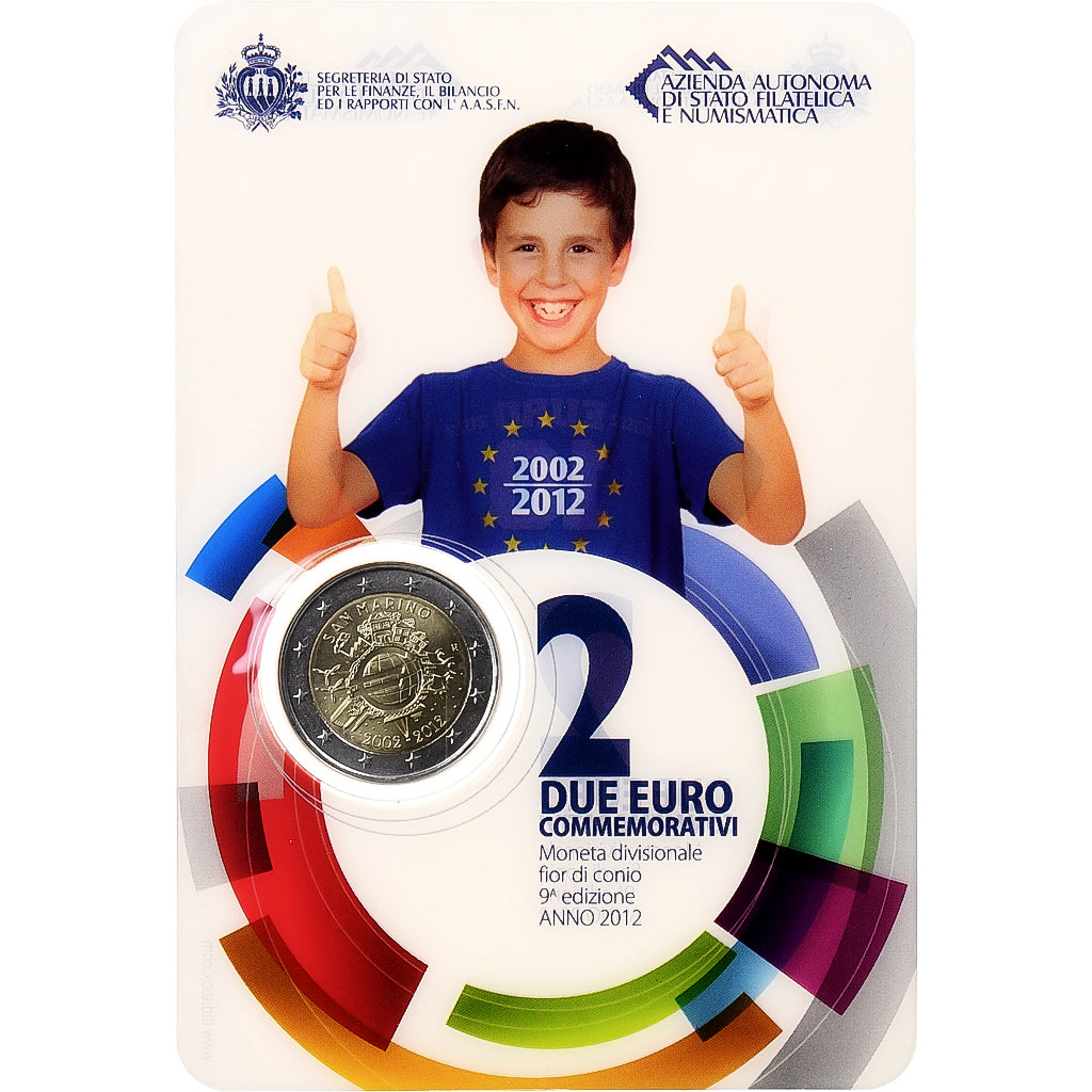 San Marino, 2 Euro, 10 Years of Euros Cash, 2012, Rome, Bimetallic, FDC