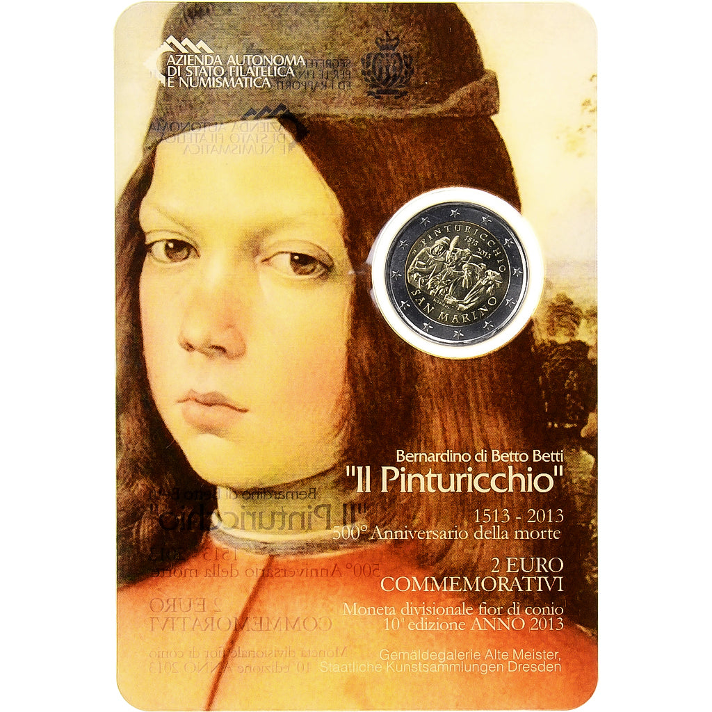 San Marino, 2 Euro, Il Pinturicchio, 2013, Rome, Bimetallic, MS(65-70)