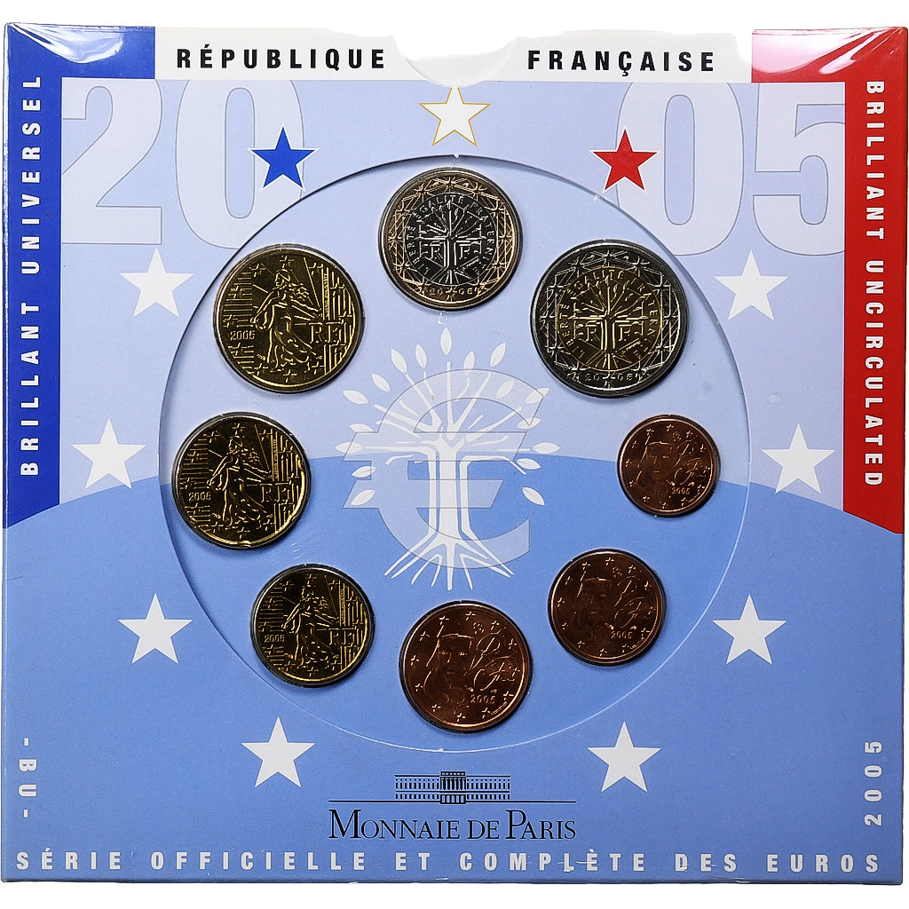 Frankreich, Set 1 ct. - 2 Euro, BU, 2005, MDP, STGL