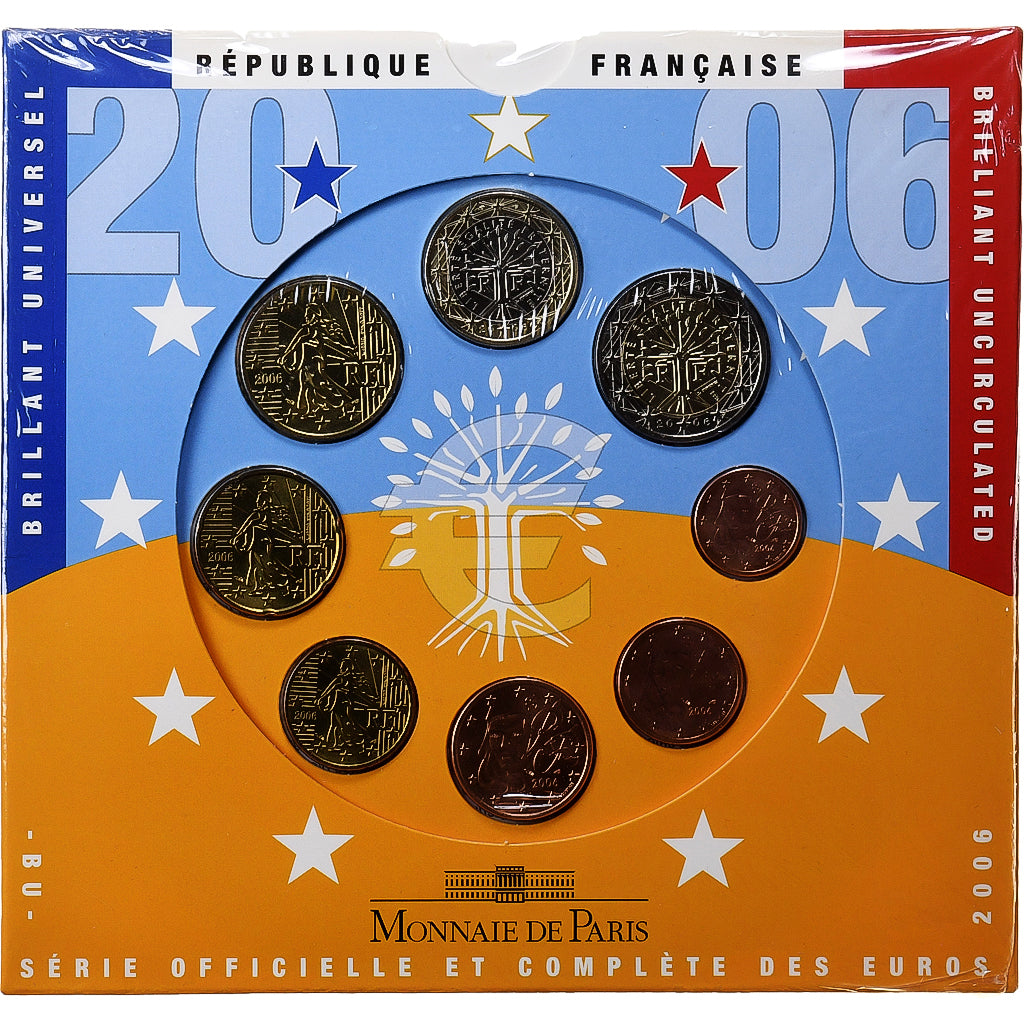 Francja, Set 1 ct. - 2 Euro, BU, 2006, MDP, ND, MS(65-70)