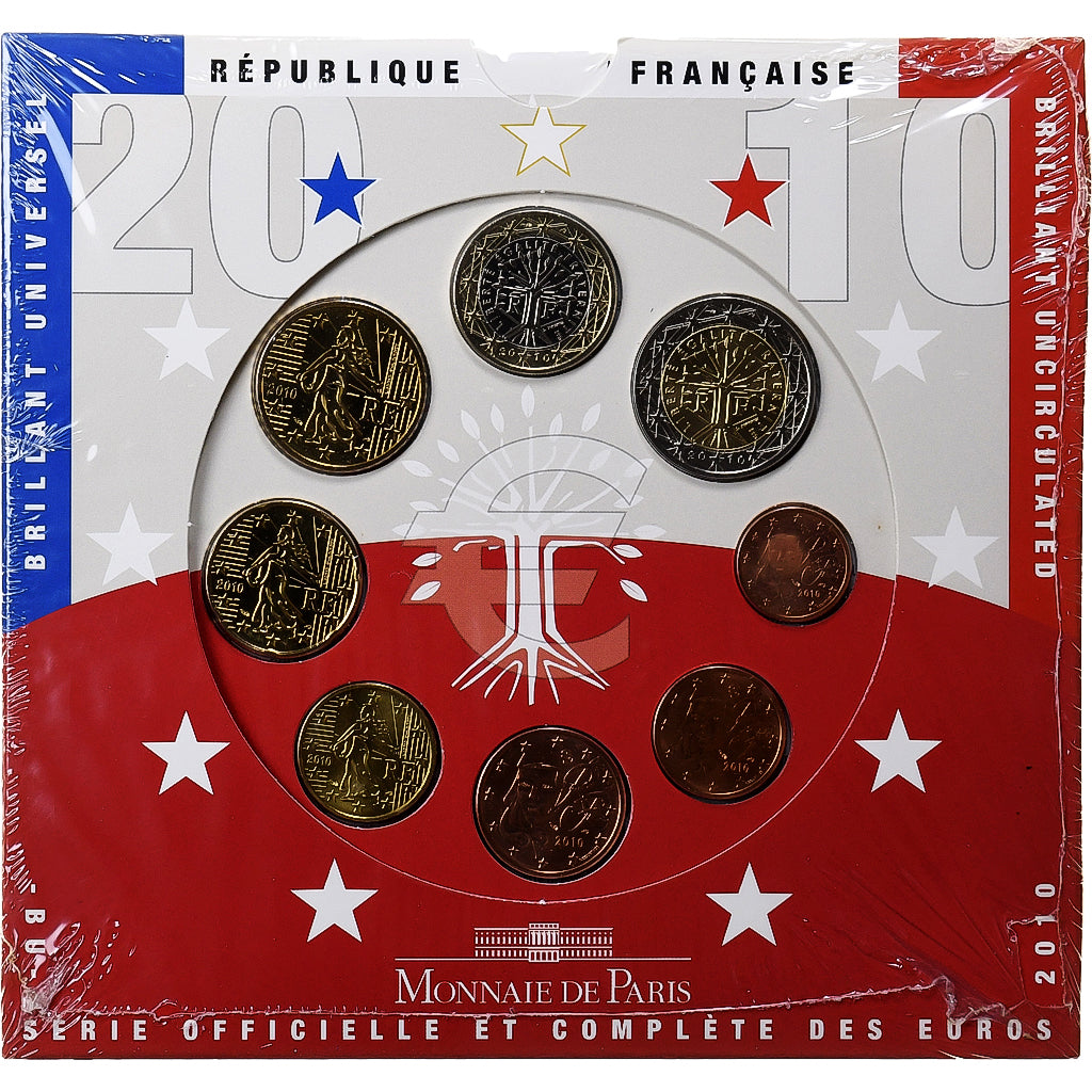 Frankreich, Set 1 ct. - 2 Euro, BU, 2010, MDP, STGL
