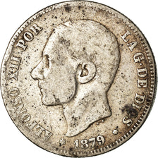 Coin, Spain, Alfonso XII, 2 Pesetas, 1879, Madrid, VF(20-25), Silver, KM:678.1