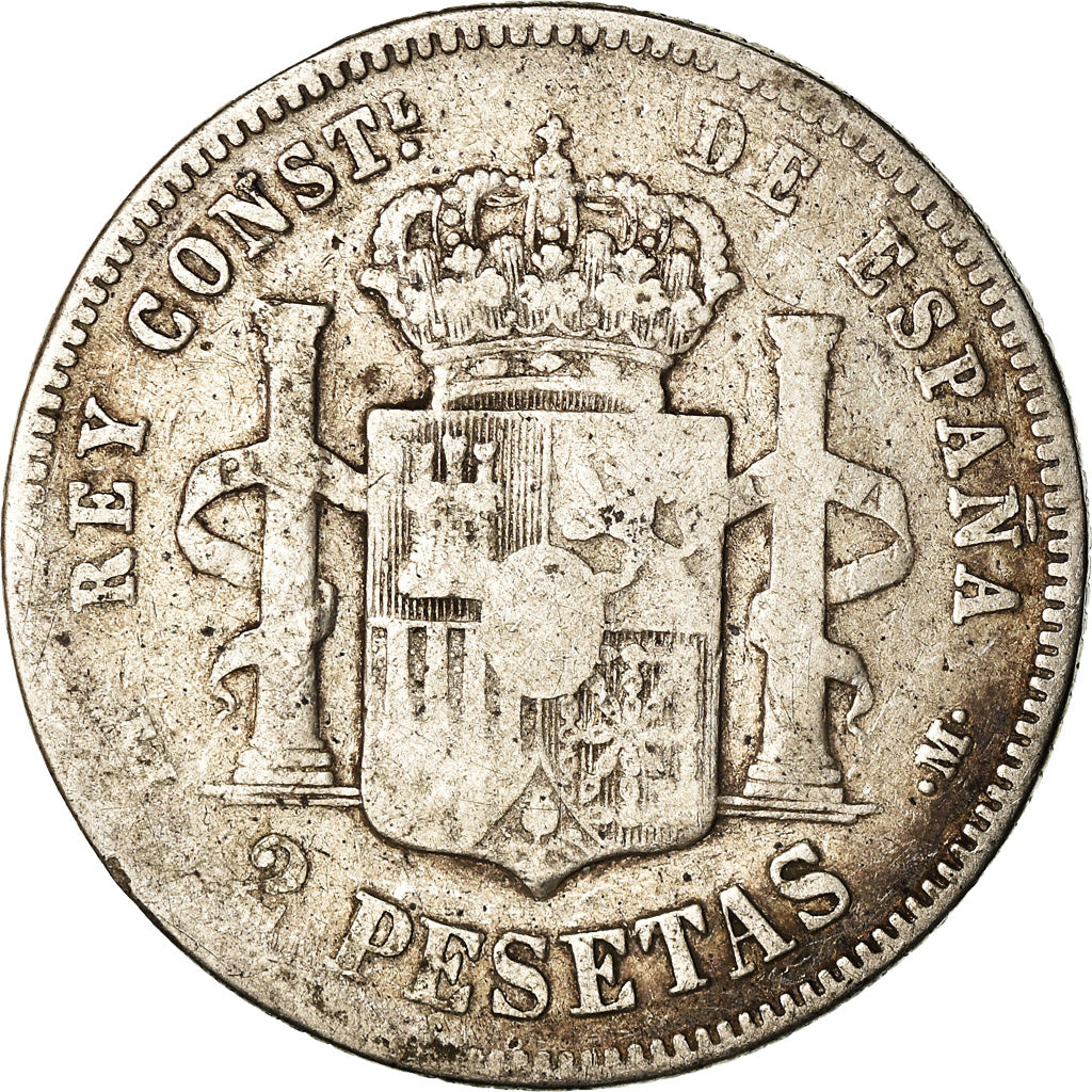 Coin, Spain, Alfonso XII, 2 Pesetas, 1879, Madrid, VF(20-25), Silver, KM:678.1