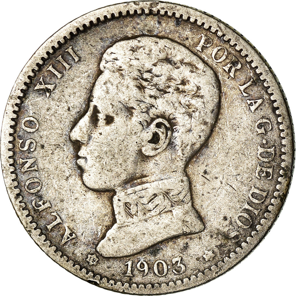 Coin, Spain, Alfonso XIII, Peseta, 1903, Madrid, VF(20-25), Silver, KM:721