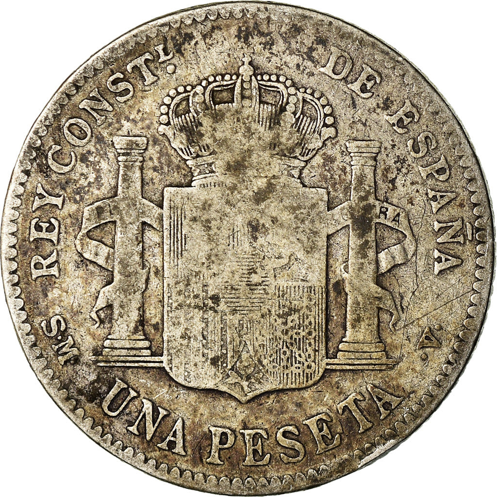 Moeda, Espanha, Alfonso XIII, Peseta, 1900, Madrid, VF(20-25), Prata, KM:706