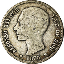 Coin, Spain, Alfonso XII, Peseta, 1876, Madrid, VF(20-25), Silver, KM:672