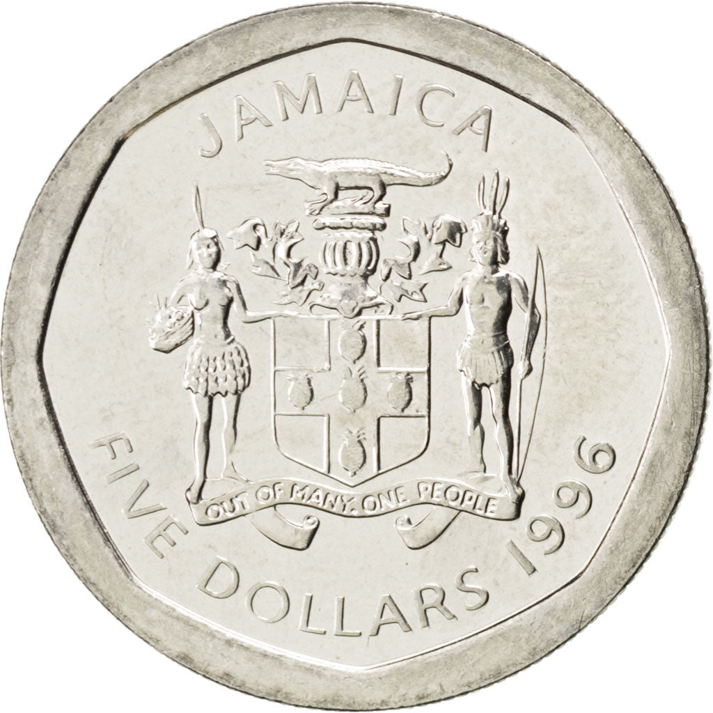 Monnaie, Jamaica, Elizabeth II, 5 Dollars, 1996, SPL, Nickel plated steel