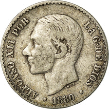 Monnaie, Espagne, Alfonso XII, 50 Centimos, 1880, Madrid, TB+, Argent, KM:685