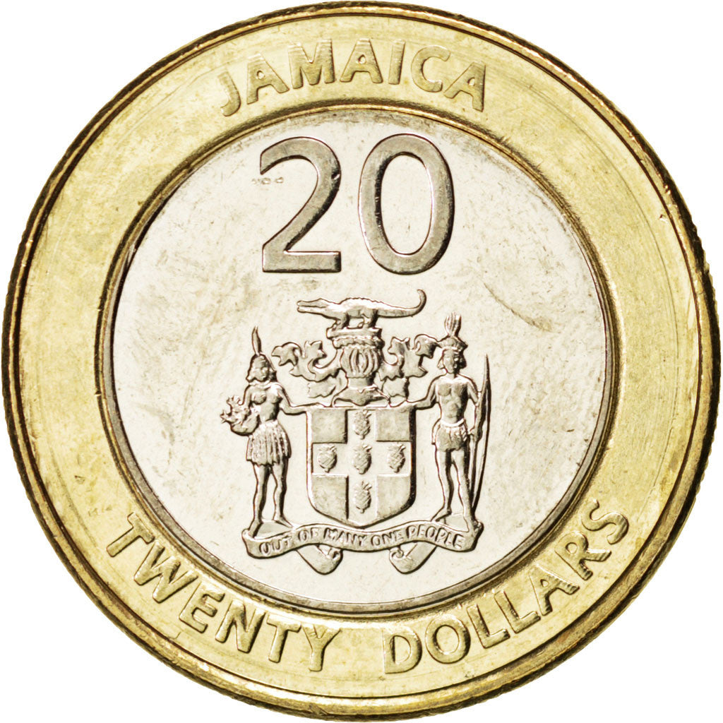 Moneda, Jamaica, 20 Dollars, 2006, SC, Bimetálico, KM:New