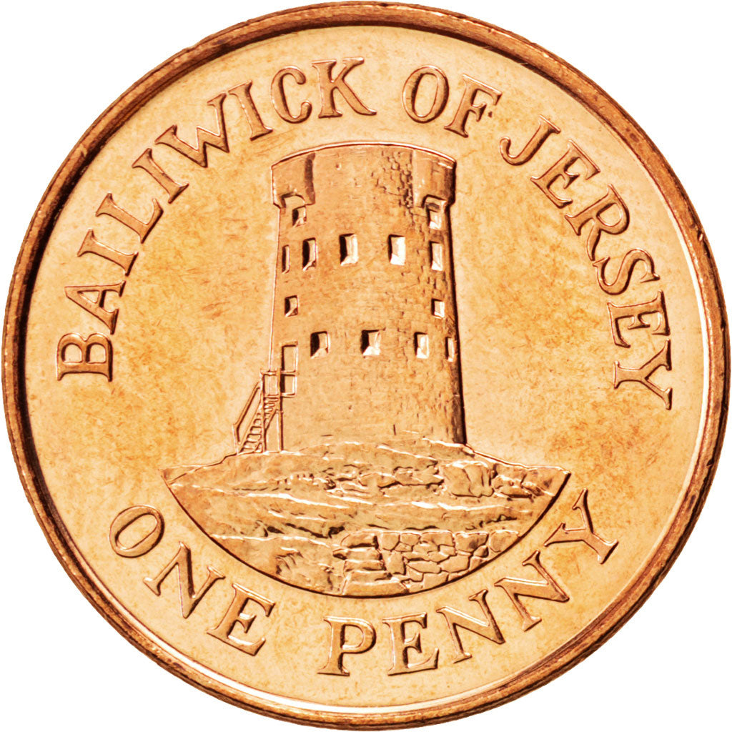 Coin, Jersey, Elizabeth II, Penny, 2006, MS(63), Copper Plated Steel, KM:103