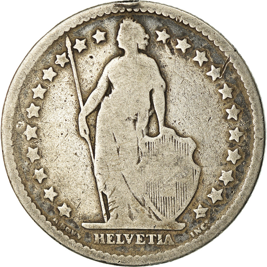 Coin, Switzerland, 2 Francs, 1874, Bern, F(12-15), Silver, KM:21