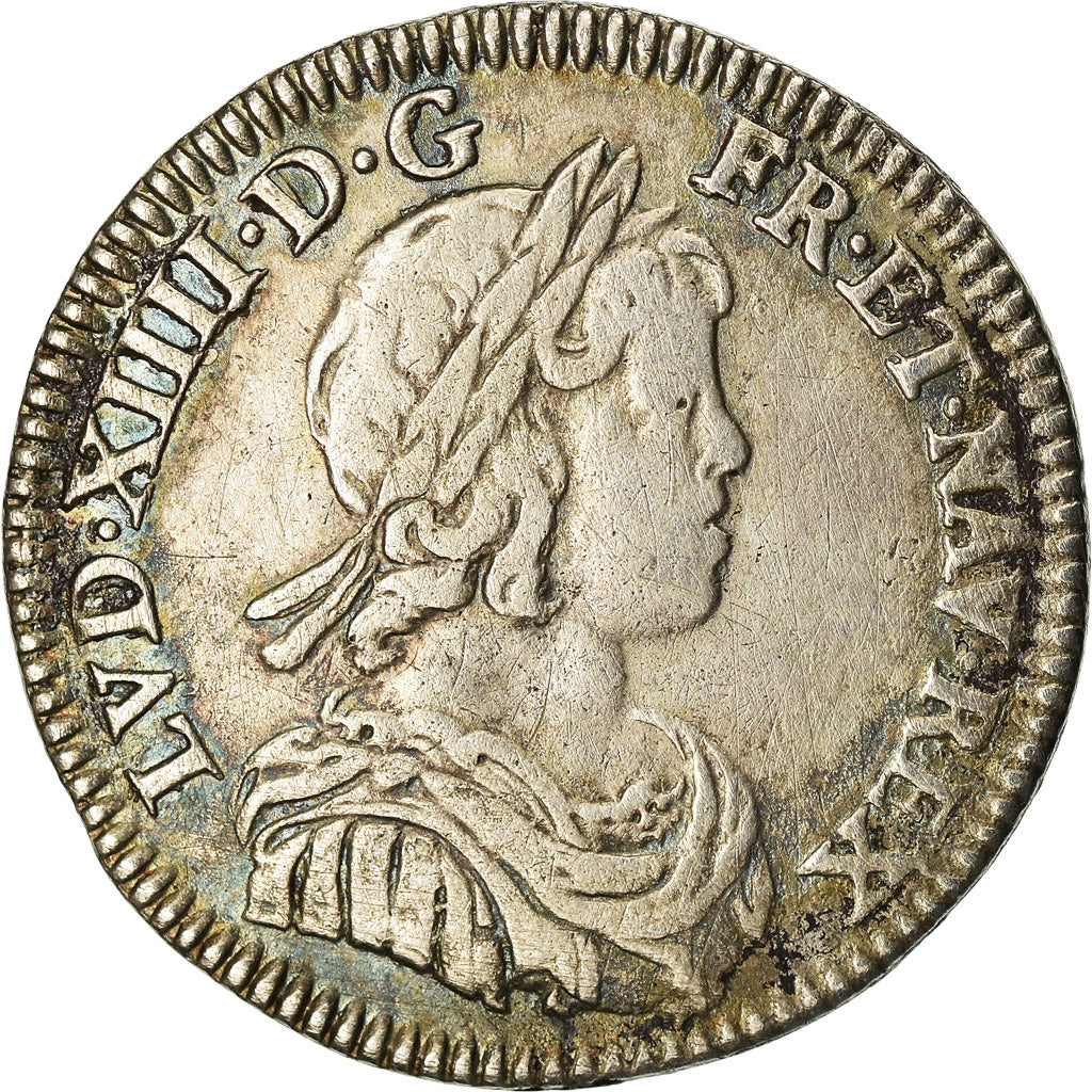 Frankreich, Louis XIV, 1/12 Ecu à la mèche courte, 1644, Paris, Silber, SS