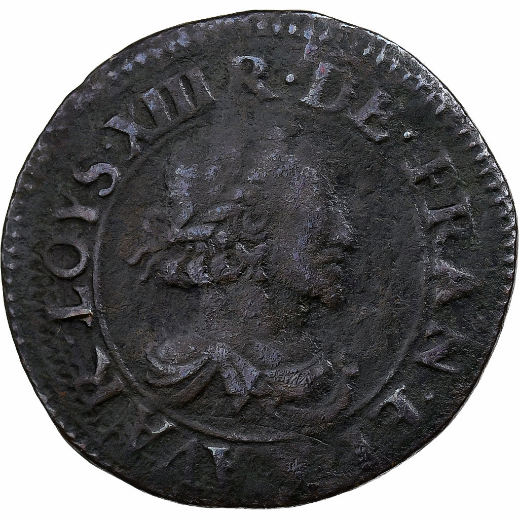 France, Louis de Bourbon-Soissons, Double Lorrain, 1635, Stenay, Cuivre, TB