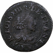 France, Louis de Bourbon-Soissons, Double Lorrain, 1635, Stenay, Cuivre, TB