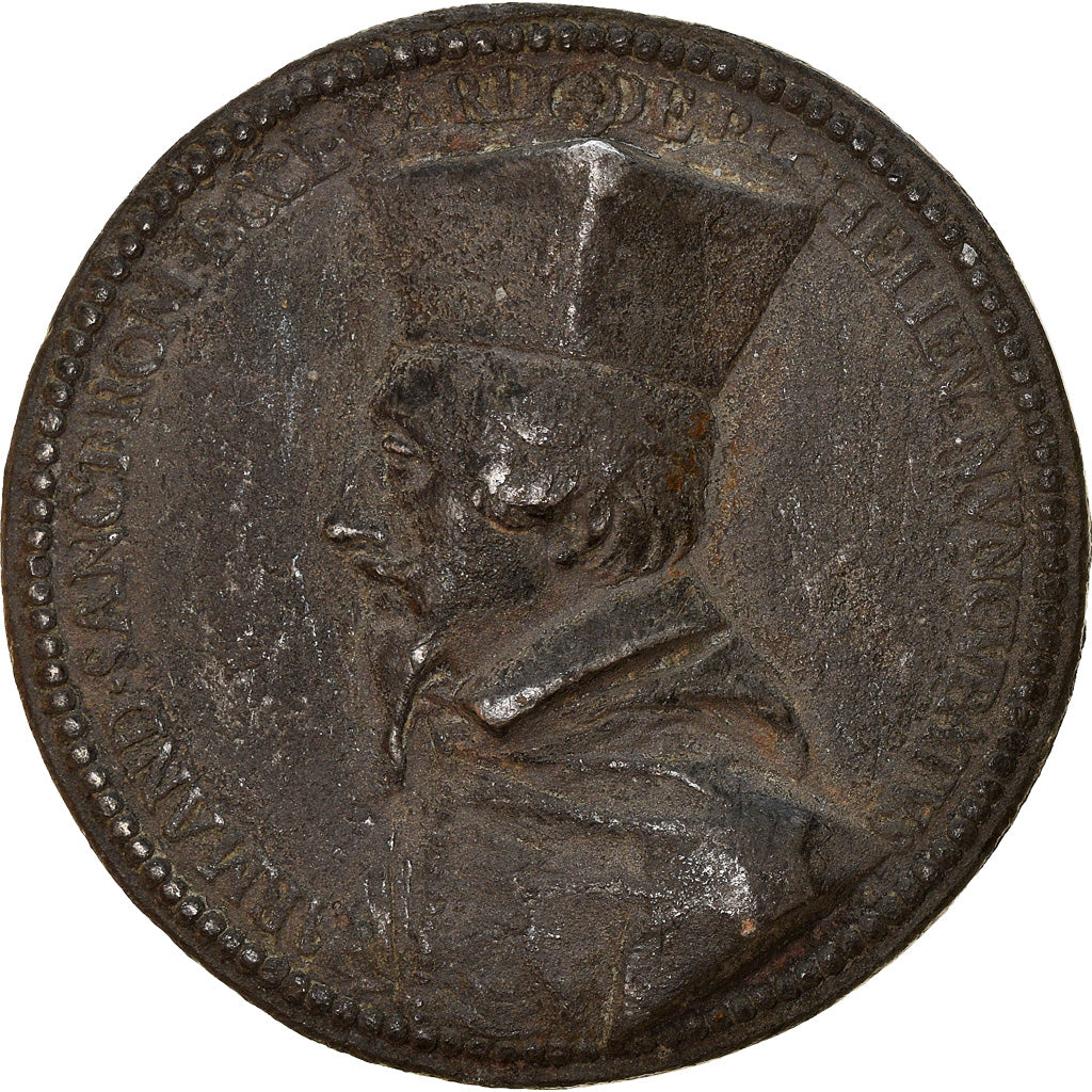 France, Médaille, Armand Du Plessis Cardinal de Richelieu, History, TB+, Tin