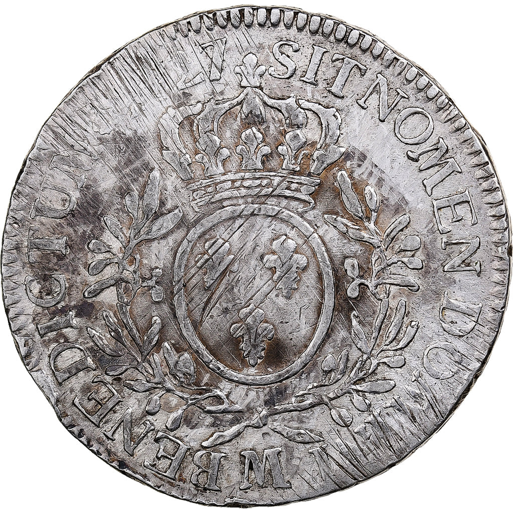 Francia, Louis XV, Ecu aux branches d'olivier, 1727, Toulouse, Argento, MB+
