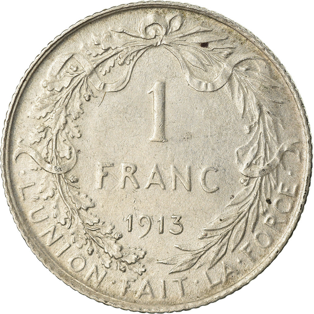 Coin, Belgium, Albert I, Franc, 1913, EF(40-45), Silver, KM:72