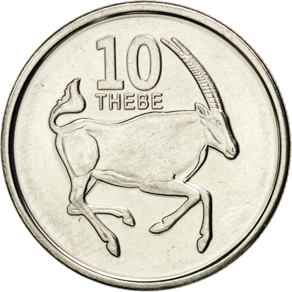 Moneta, Botswana, 10 Thebe, 2013, MS(63), Nickel platerowany stalą, KM:New