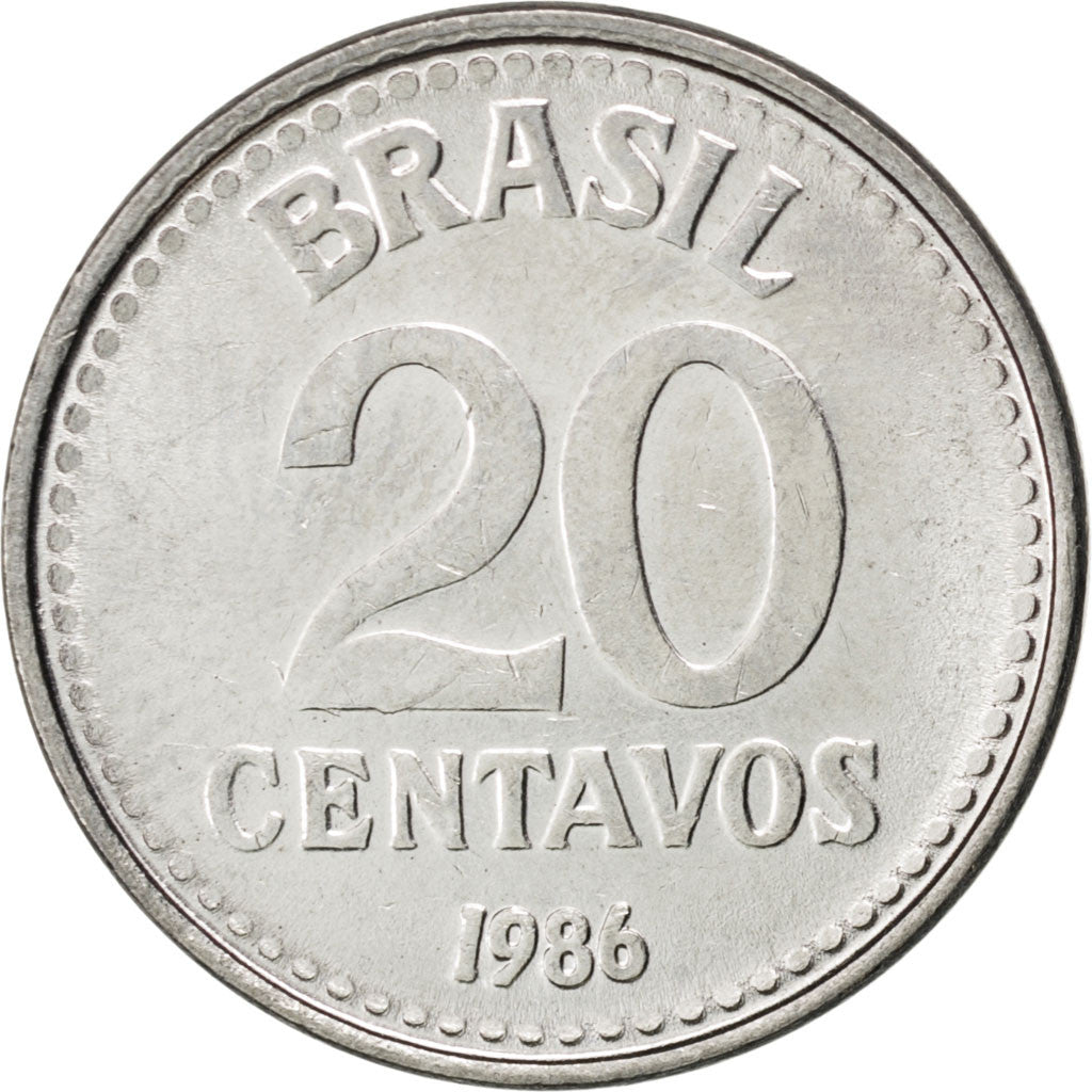Moneta, Brasile, 20 Centavos, 1986, SPL, Acciaio inossidabile, KM:603