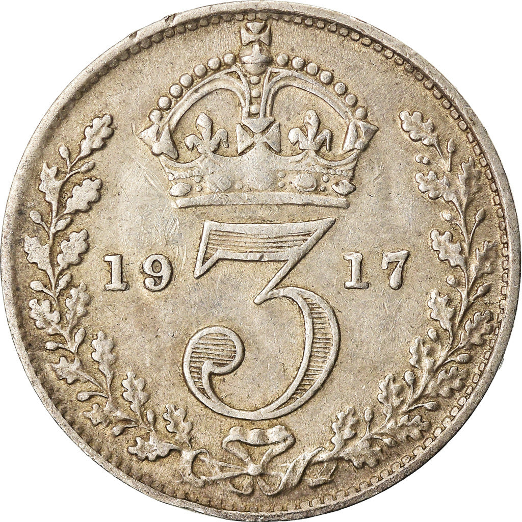 Coin, Great Britain, George V, 3 Pence, 1917, EF(40-45), Silver, KM:813