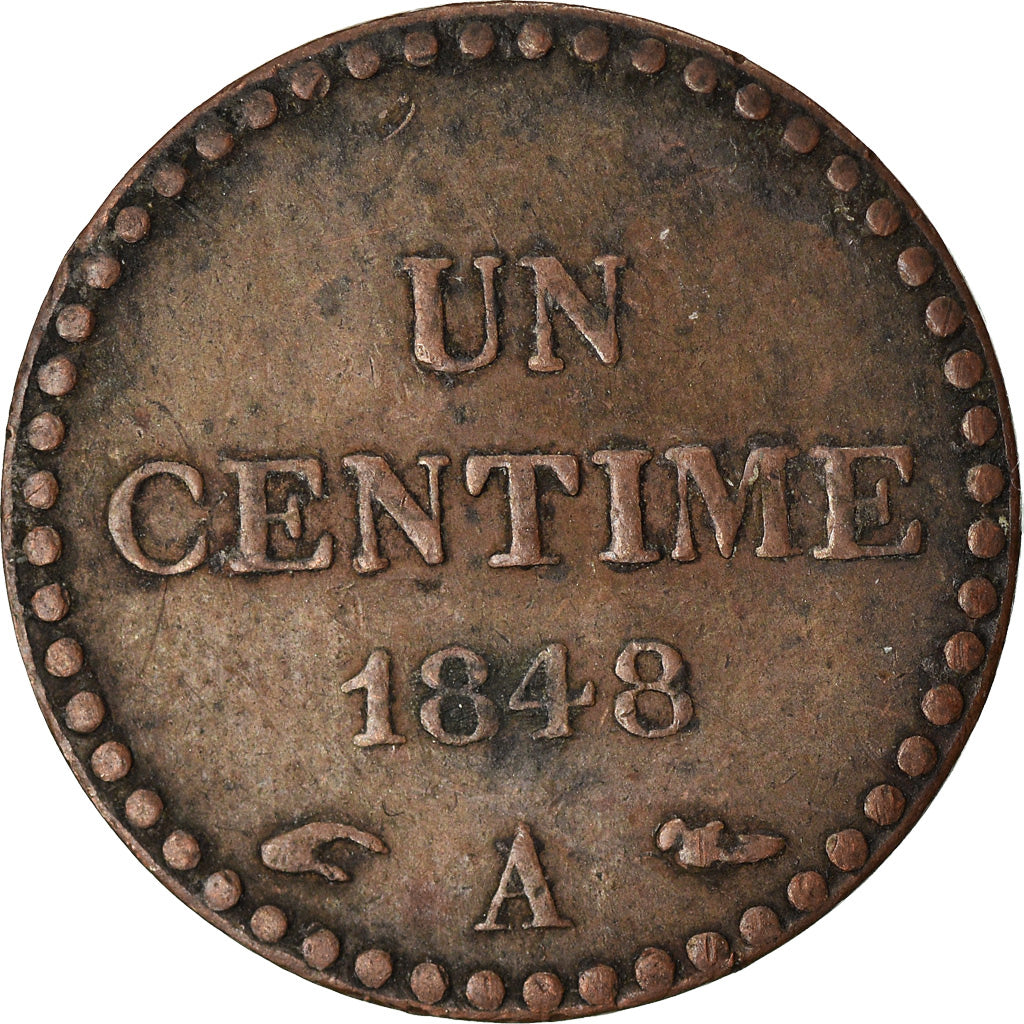Coin, France, Dupré, Centime, 1848, Paris, EF(40-45), Bronze, KM:754