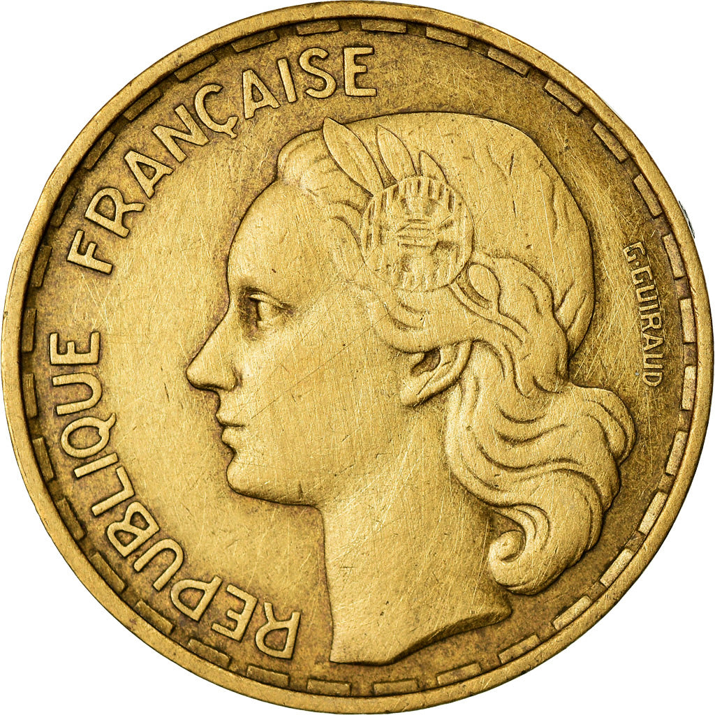 Moeda, França, Guiraud, 50 Francs, 1954, Beaumont - Le Roger, VF(30-35)