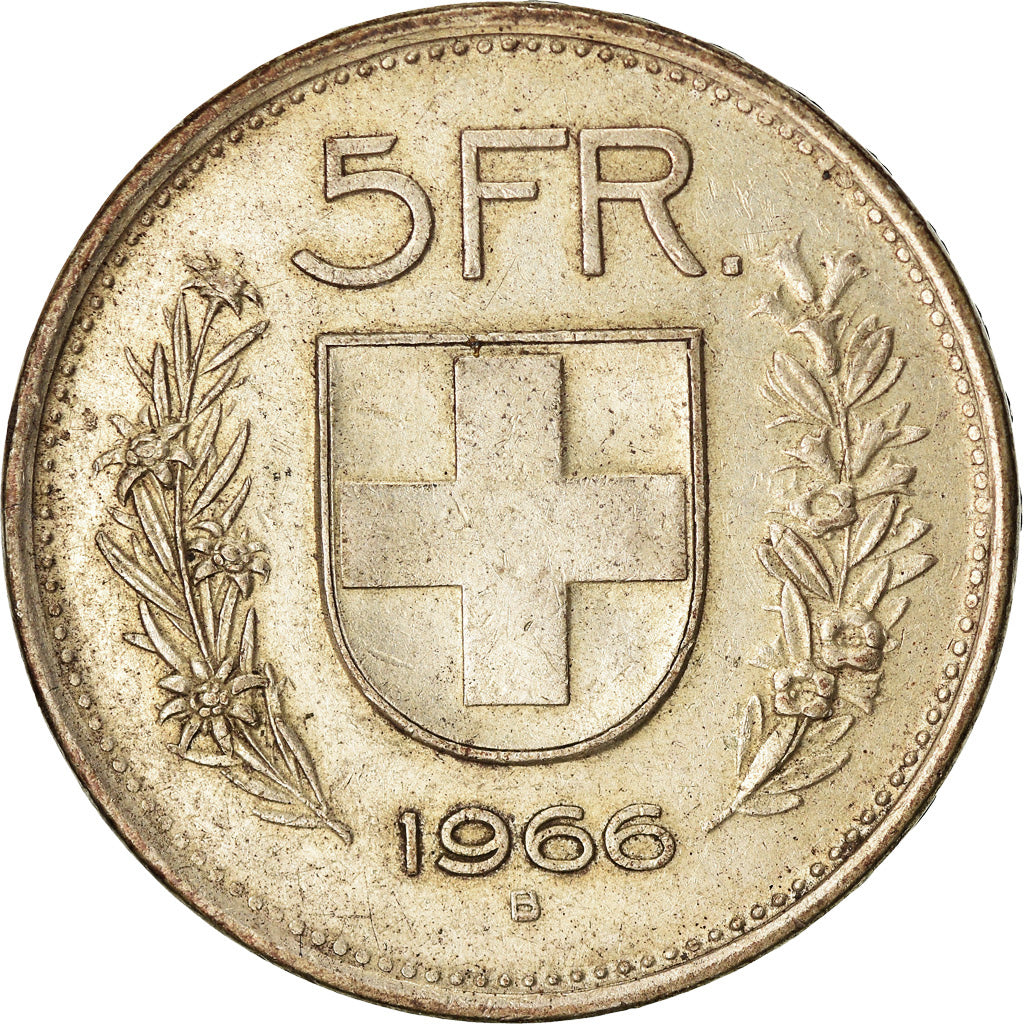 Moneta, Svizzera, 5 Francs, 1966, Bern, BB, Argento, KM:40