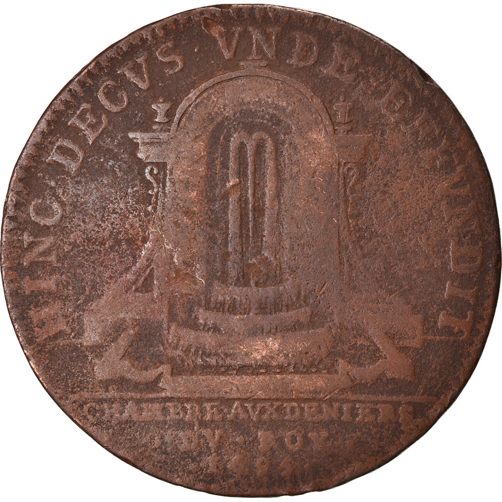 Francja, Token, Królewskie, Ludwik XIV, Chambre aux Deniers, 1695, VF(20-25)