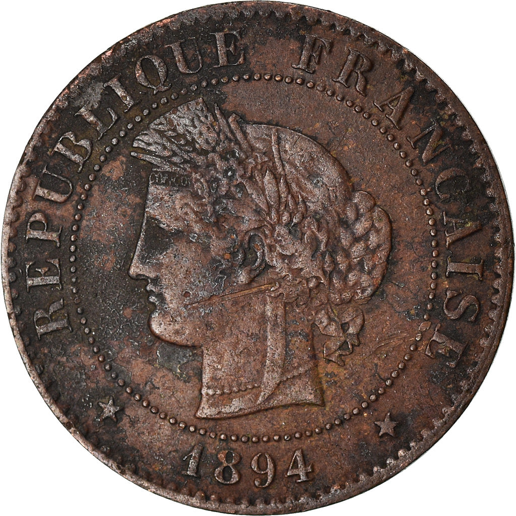 Moeda, França, Cérès, Centime, 1894, Paris, EF(40-45), Bronze, KM:826.1