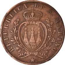 Moneta, San Marino, 5 Centesimi, 1894, Rome, BB, Rame, KM:1