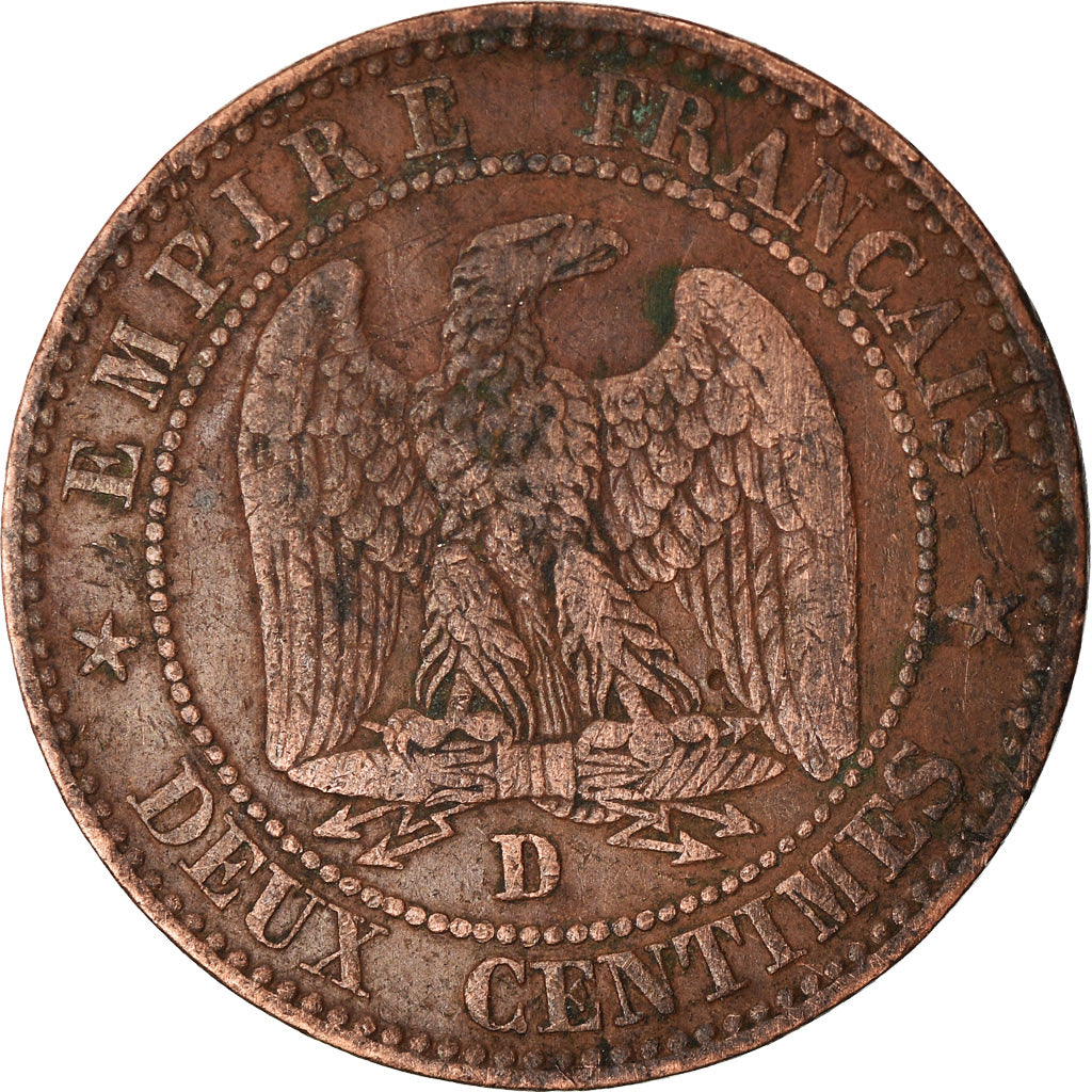 Coin, France, Napoleon III, Napoléon III, 2 Centimes, 1855, Lyon, VF(30-35)