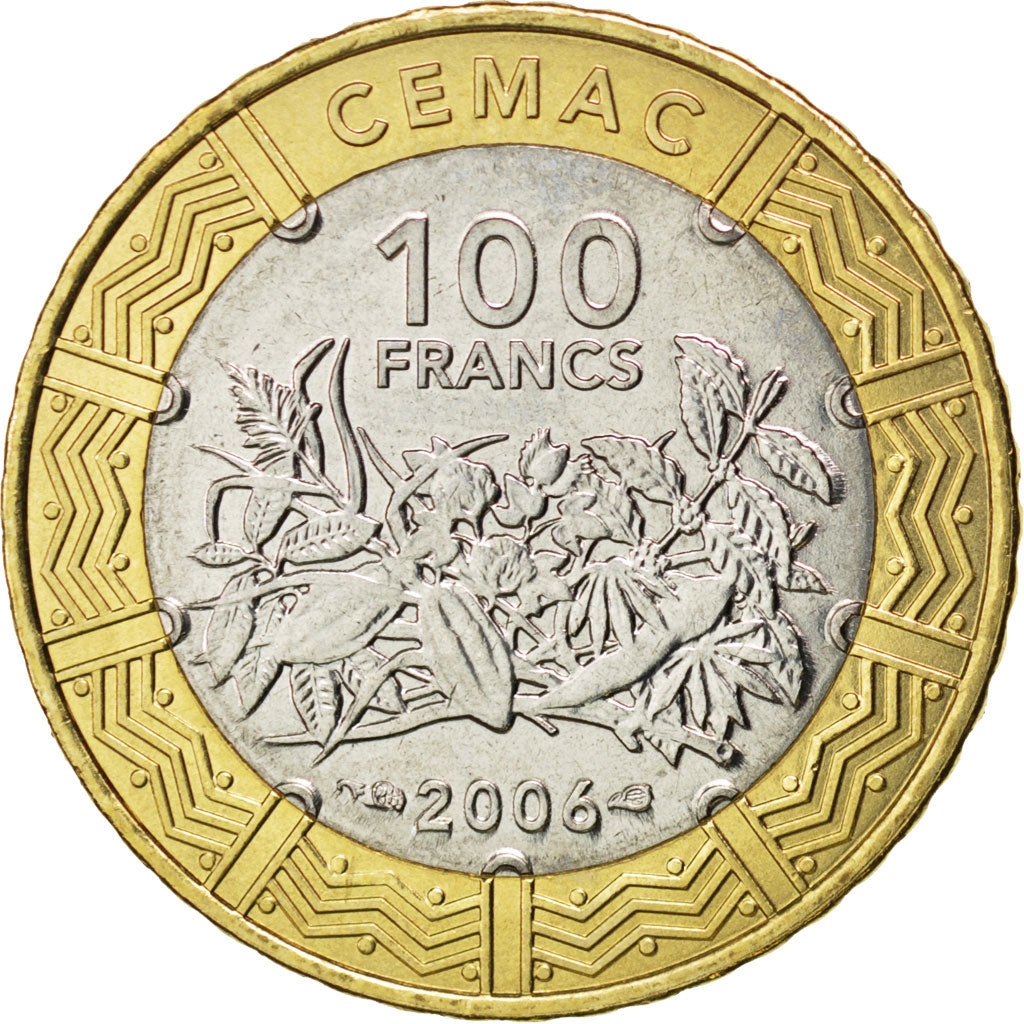 Coin, Central African States, 100 Francs, 2006, MS(63), Bi-Metallic, KM:15