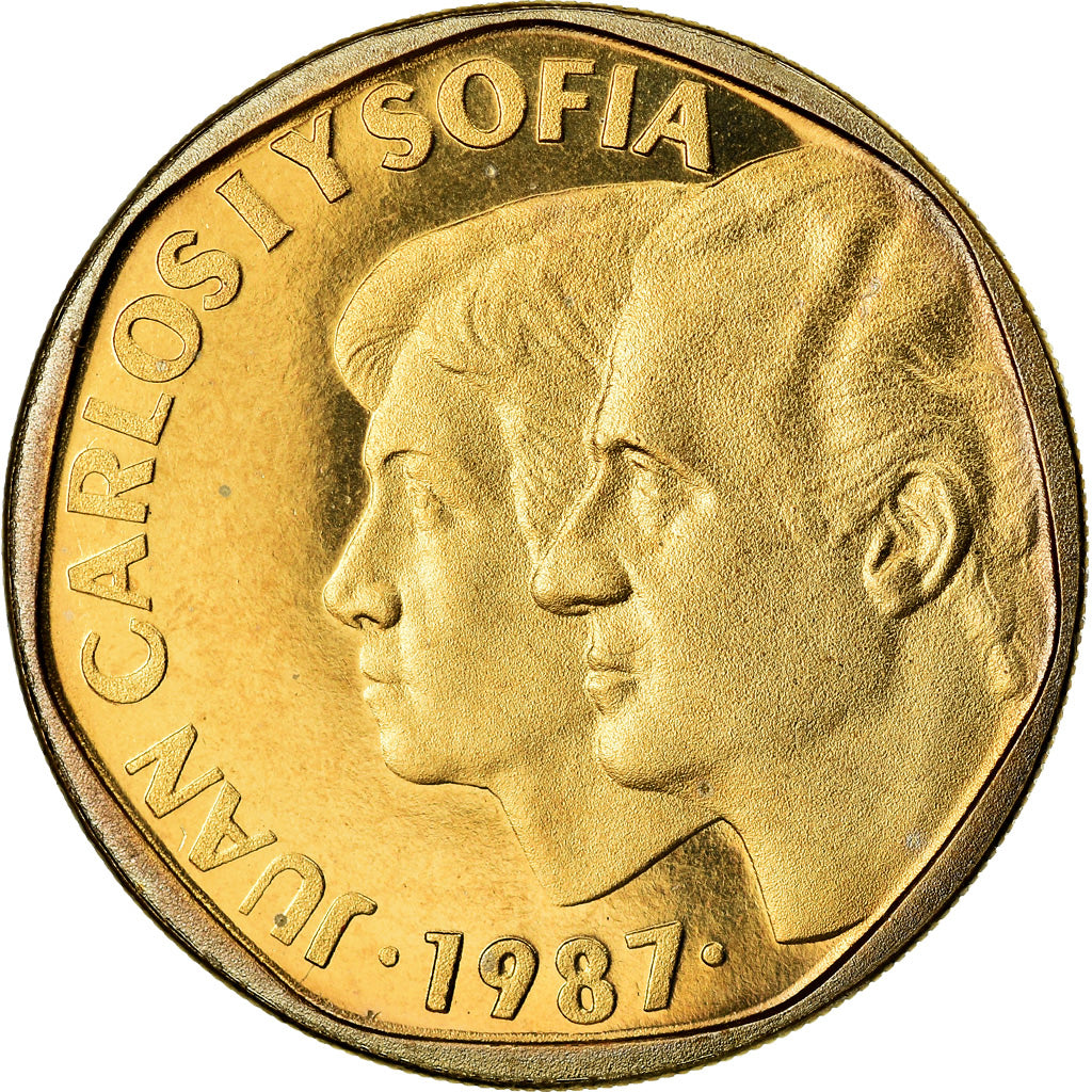 Munten, Spanje, Juan Carlos I, 500 Pesetas, 1987, Madrid, Proof, FDC