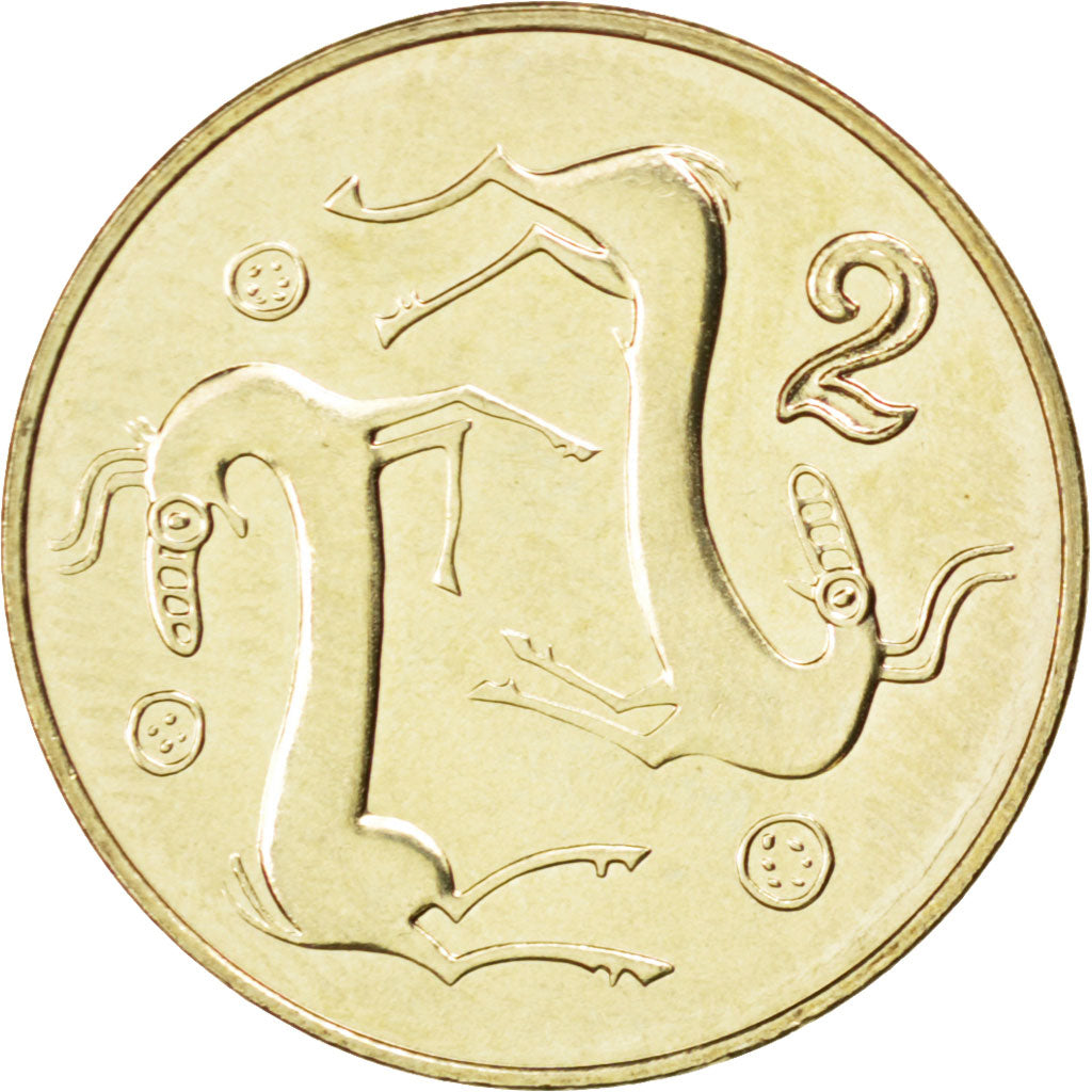 Coin, Cyprus, 2 Cents, 2004, MS(63), Nickel-brass, KM:54.3