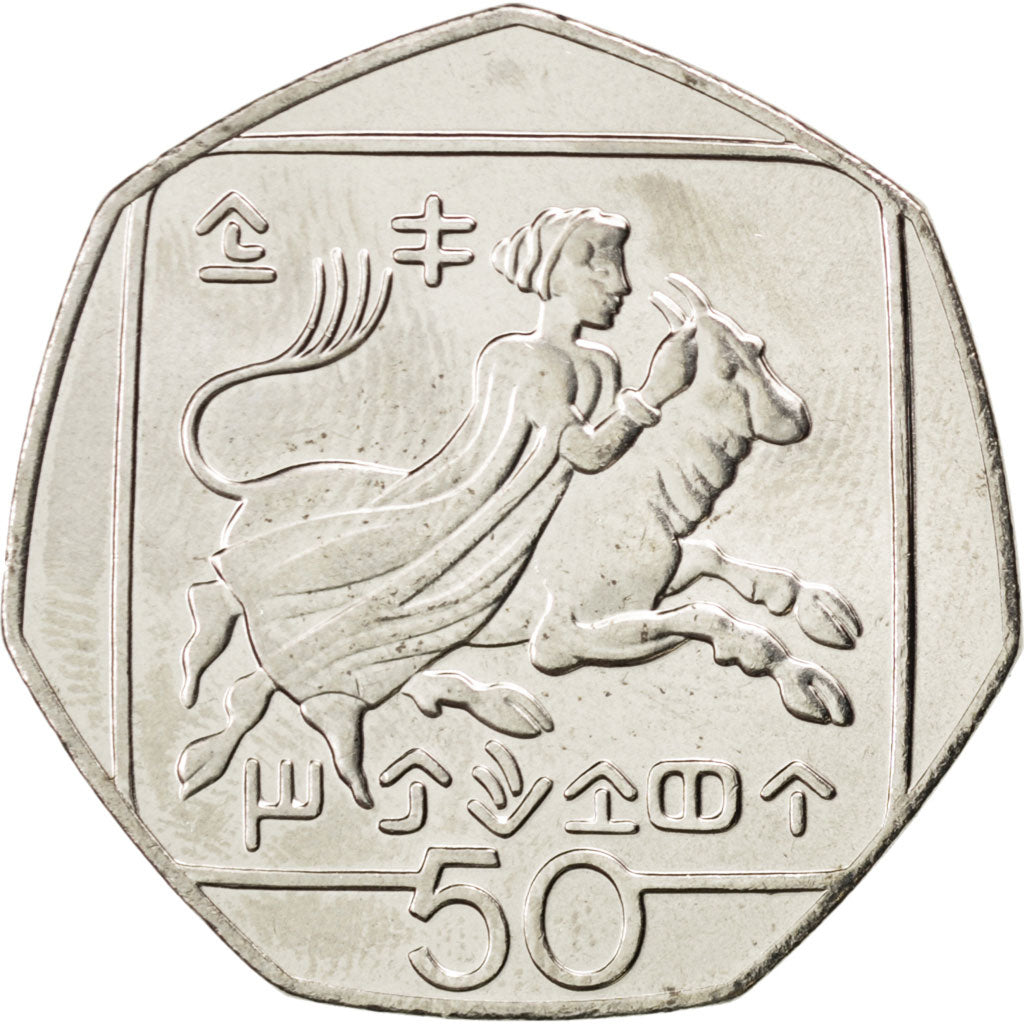 Moneta, Cipro, 50 Cents, 2004, SPL, Rame-nichel, KM:66