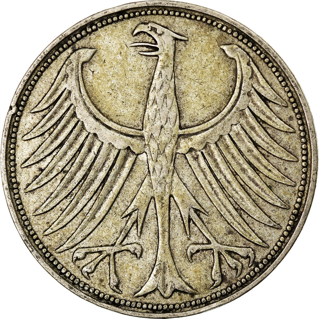 Coin, GERMANY - FEDERAL REPUBLIC, 5 Mark, 1951, Munich, EF(40-45), Silver