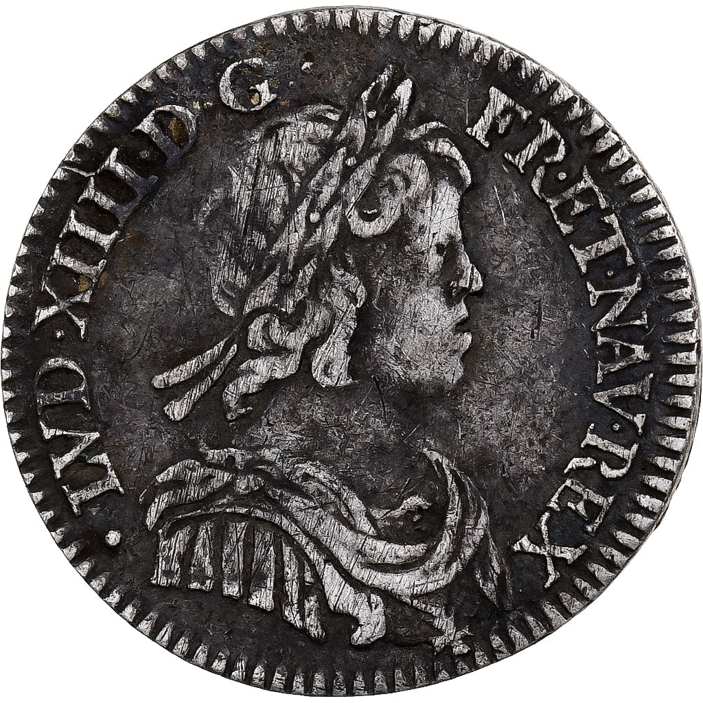 Frankreich, Louis XIV, 1/12 Ecu à la mèche courte, 1644, Paris, Silber, SS