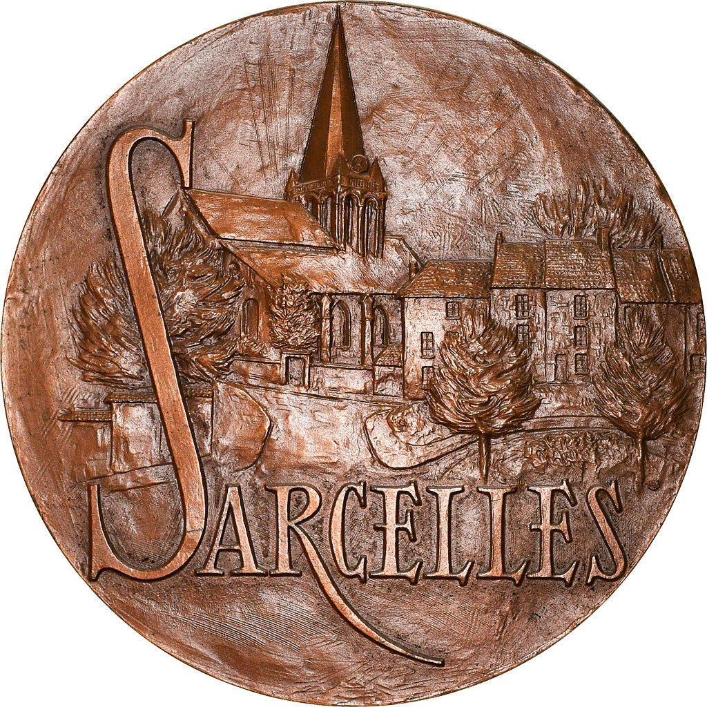 France, Médaille, Ville de Sarcelles, Geography, 1977, SPL, Bronze
